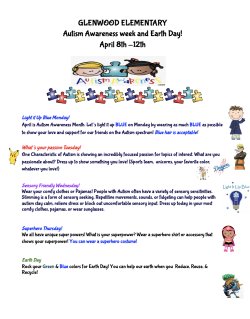 Autism Awareness Week April 8th-12th